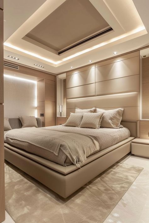 Modern Bedroom Retreat with Floor-to-Ceiling Sliding Glass Wardrobe #93
